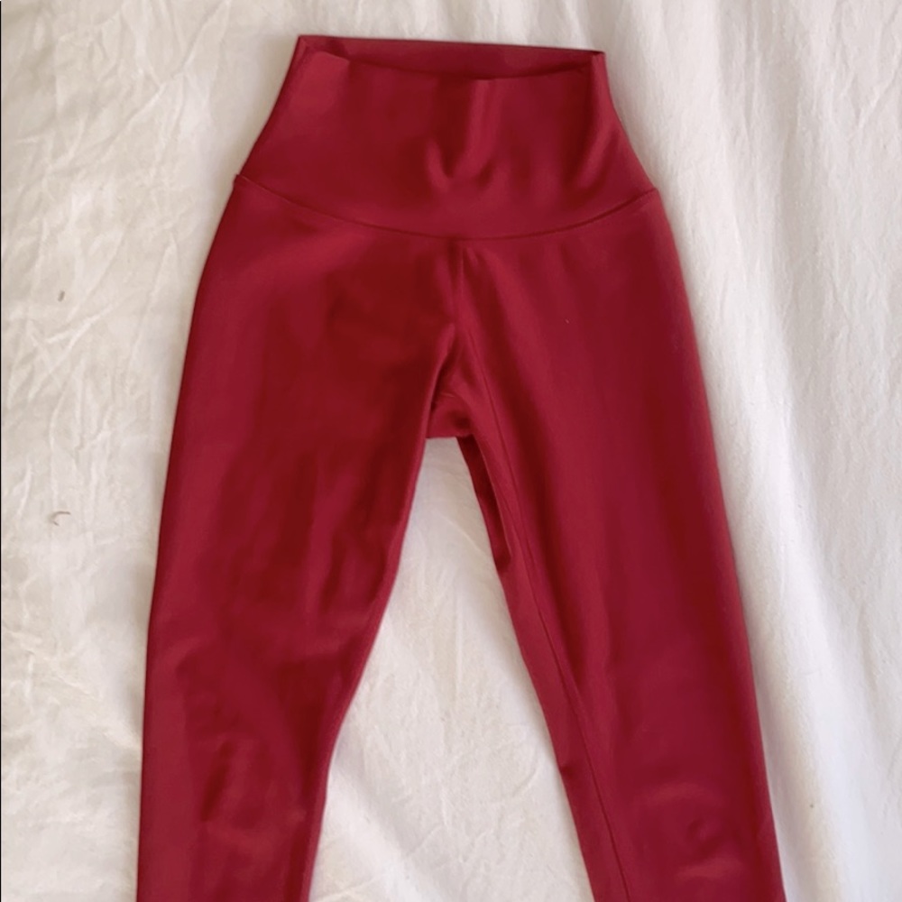 Ali Yoga High Waist Airlift Red Glossy Leggings